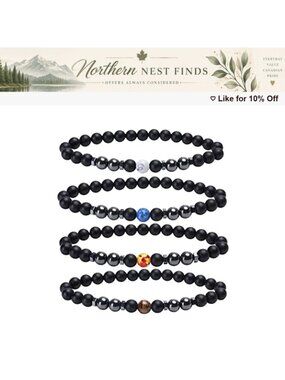 Magnetic Hematite Anklet Set Adjustable Therapy Bracelets